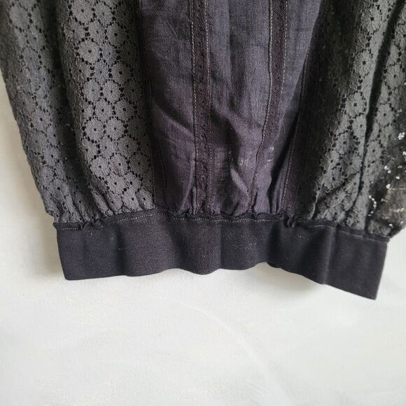 FREE PEOPLE BLACK NEW ROMANTICS SLEEVELESS LACE SHEER TANK NWT SZ S - Picture 4 of 11